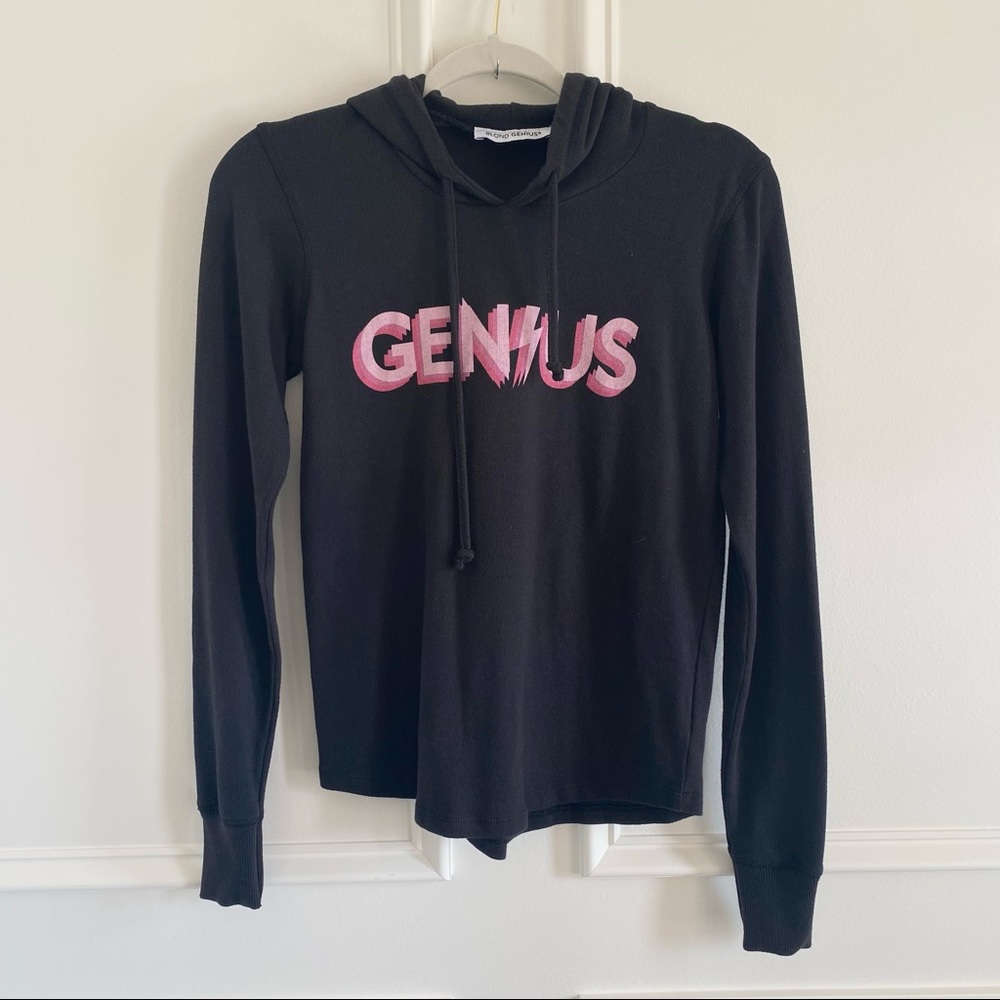 Blonde Genius Lightening Bolt Hoodie in Black - Size Small - NWOT